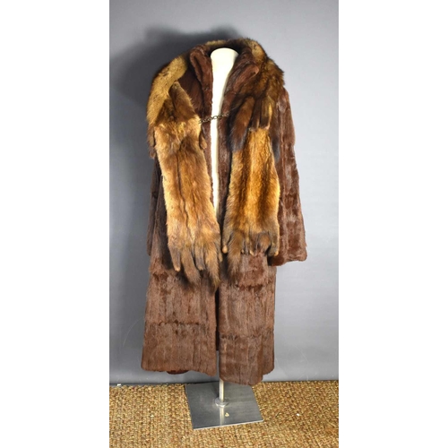 373 - A vintage silk lined Mink fur jacket together with a mink fur stole.