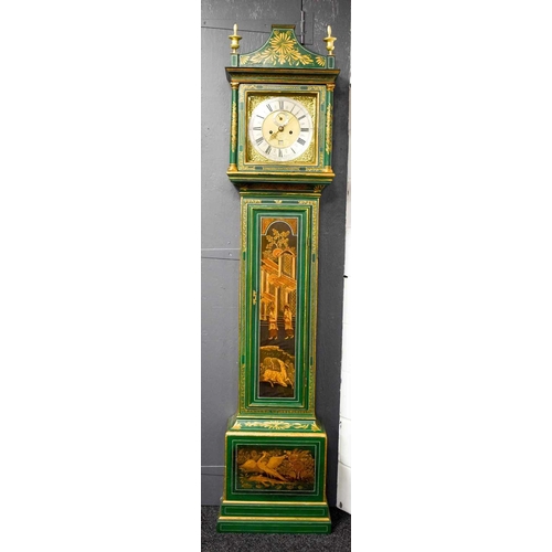 445 - A fine and rare 18th century longcase clock by John Seymour, the brass clock face having a silvered ... 