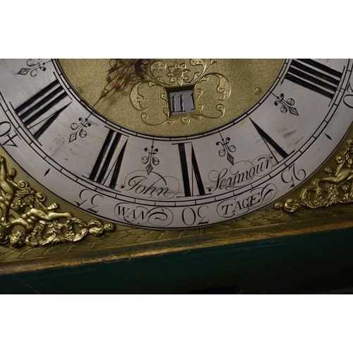 445 - A fine and rare 18th century longcase clock by John Seymour, the brass clock face having a silvered ... 