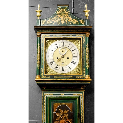 445 - A fine and rare 18th century longcase clock by John Seymour, the brass clock face having a silvered ... 