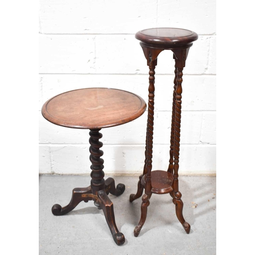 458 - A 19th century mahogany occasional table with barley twist column together with a 20th century mahog... 