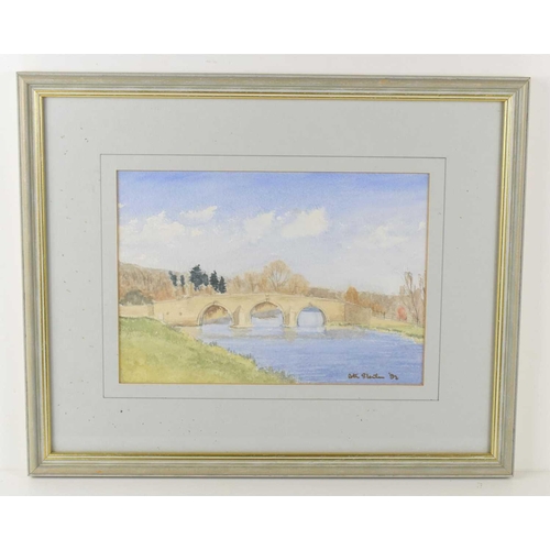 56 - Peter Stanton (20th century) Watercolour, Ferry Bridge of the River Nene, Ferry Meadows, signed and ... 