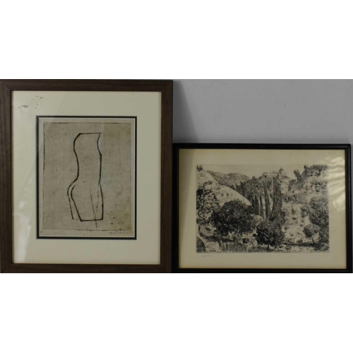 59 - Anthony Gross (20th century): Chasteau Correze, etching on copper, 1929, limited edition, together w... 