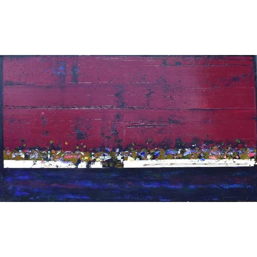 7 - Paul Battams (Australian-British, b. 1953): titled Burgundy Landscape, oil on canvas, signed verso, ... 