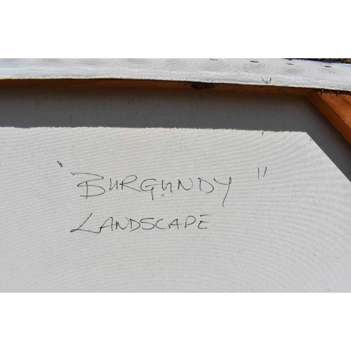 7 - Paul Battams (Australian-British, b. 1953): titled Burgundy Landscape, oil on canvas, signed verso, ... 