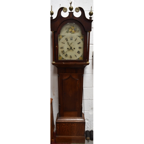 445a - An early 19th century mahogany longcase clock, with subsidiary seconds and date dial, the enamel dia... 