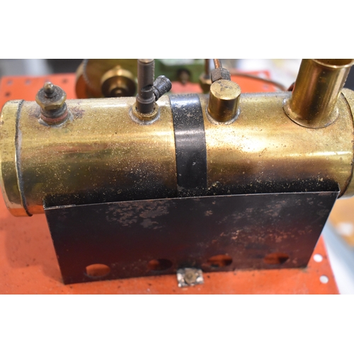 381 - A Mamod SE4 live steam spirit-fired twin cylinder stationary engine in the original box together wit... 