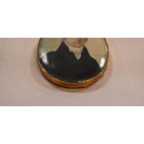 31a - French School: An early 19th century portrait miniature of a gentleman, signed Banbrin or Lanbrin an... 
