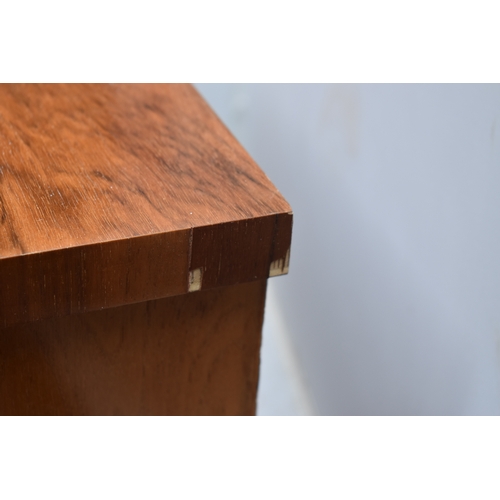 485 - A pair of Art Deco walnut veneer bedside tables, of curvilinear design with bakelite handles, 50 by ... 