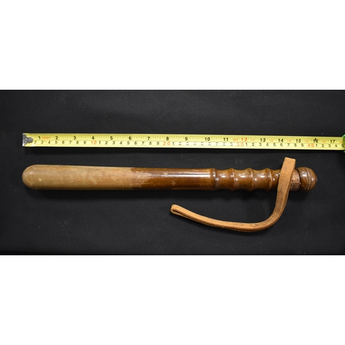 222 - A Policeman's truncheon, whistle and trophy belonging to Ron Cornish of the Surrey Constabulary, tog... 