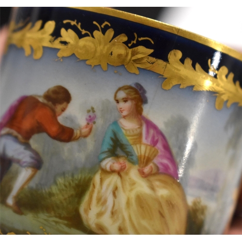 46 - A fine 19th century Royal Vienna porcelain coffee can, a/f,  hand painted with a classical figural s... 