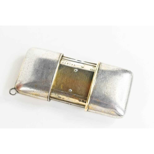 250 - A Movado silver travelling pendant watch, Chronometer Ermeto, the silver-plated case opens to reveal... 