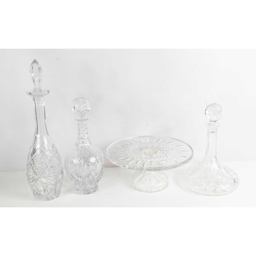 145 - A Waterford crystal glass comport / pedestal cake stand, etched waterford underside rim, together wi... 