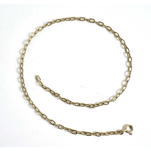 188 - A 9ct gold box link necklace, 6.6g.