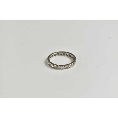 273 - A platinum and diamond full eternity ring, 2.84g, Size I.