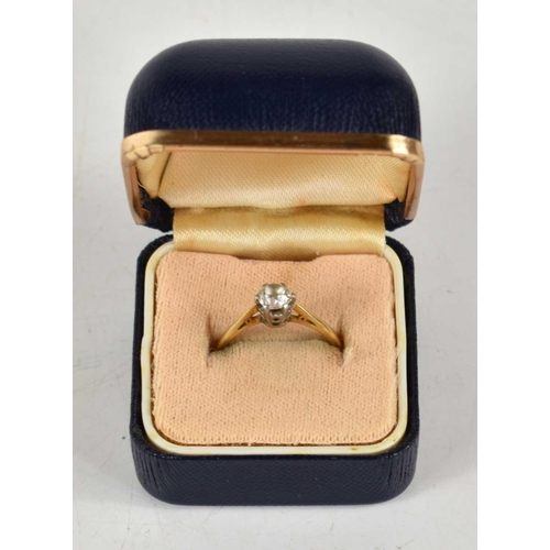 32 - An 18ct gold and diamond solitaire ring, 0.5ct, brilliant cut, size L, 2.46g.