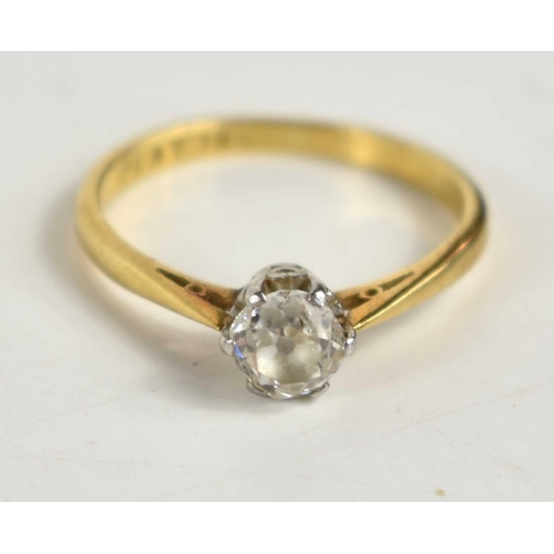 32 - An 18ct gold and diamond solitaire ring, 0.5ct, brilliant cut, size L, 2.46g.