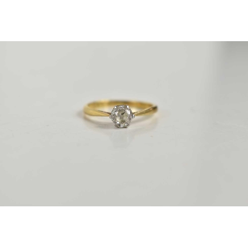 32 - An 18ct gold and diamond solitaire ring, 0.5ct, brilliant cut, size L, 2.46g.