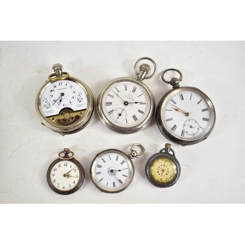 373 - A group of 19th century and later pocket watches to include a silver example.