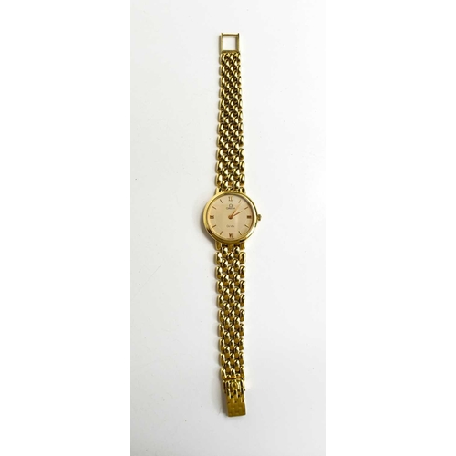 376 - An 18ct gold Omega De Ville Ladies wristwatch, with circular dial, numerals to the quarters, an 18ct... 