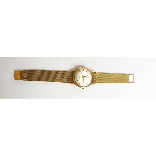 383 - A 9ct gold 1960s Omega Seamaster Automatic wristwatch, with an 9ct gold strap, 68g total weight.