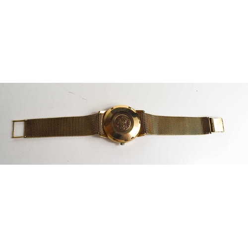 383 - A 9ct gold 1960s Omega Seamaster Automatic wristwatch, with an 9ct gold strap, 68g total weight.