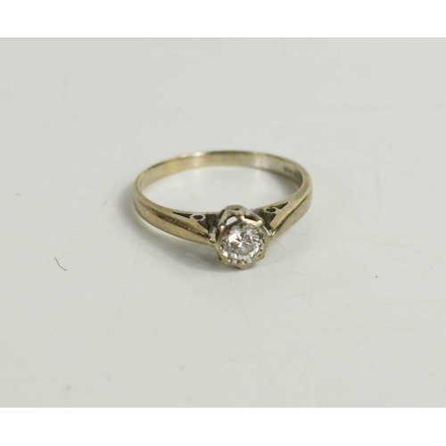 88 - A 9ct gold diamond solitaire ring, the brilliant cut diamond in an illusion setting, size L, 2.43g.