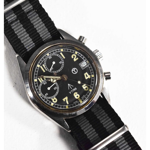 124 - An Ollech & Wass stainless steel wristwatch, V7765, Arabic dial, subsidiary dials, canvas strap.