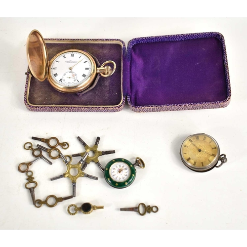 136 - A gold plated H. Samual 'Everite' full hunter pocket watch, together with two further pocket watches... 