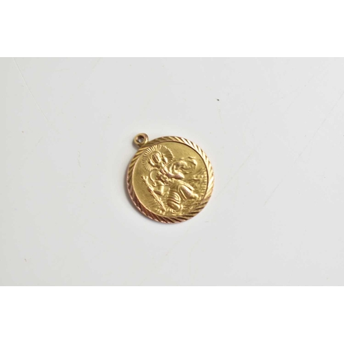 148 - A 9ct gold St Christopher pendant, 2.4g.