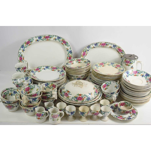 183 - A Victorian Booths part dinner service in the Floradora pattern to include plates, cups, saucers, eg... 