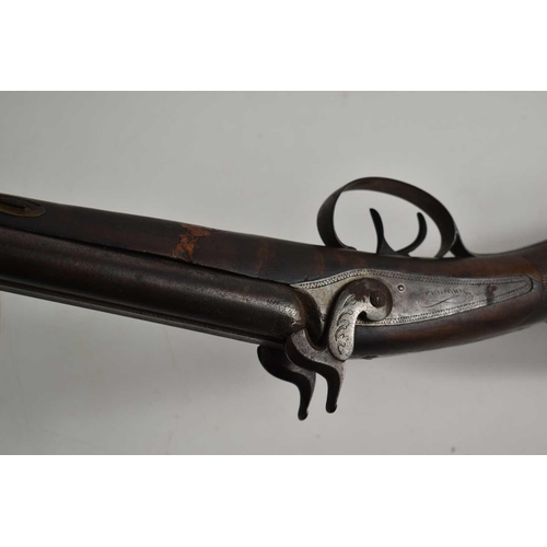 309 - A 19th century side by side percussion shotgun, lockplates engraved St Etienne and Schissiuse and th... 