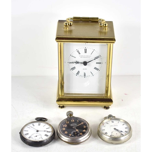 327 - A group of three pocket watches to include a silver cased example, an Ingersoll Radiolite and a pock... 