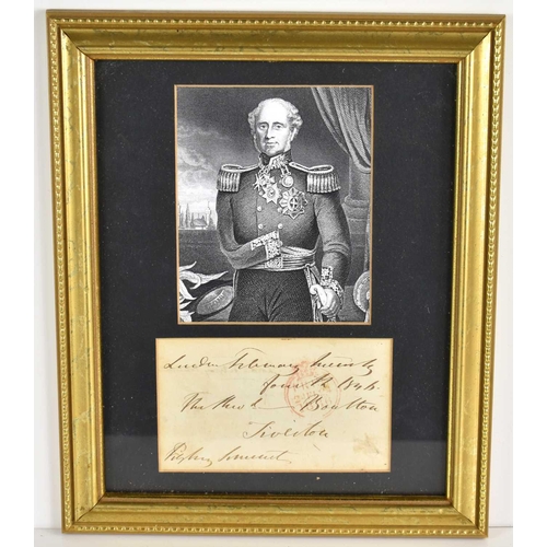 367 - A signed envelope signed by FitzRoy James Henry Somerset, 1st Baron Raglan (1788-1855), framed and g... 