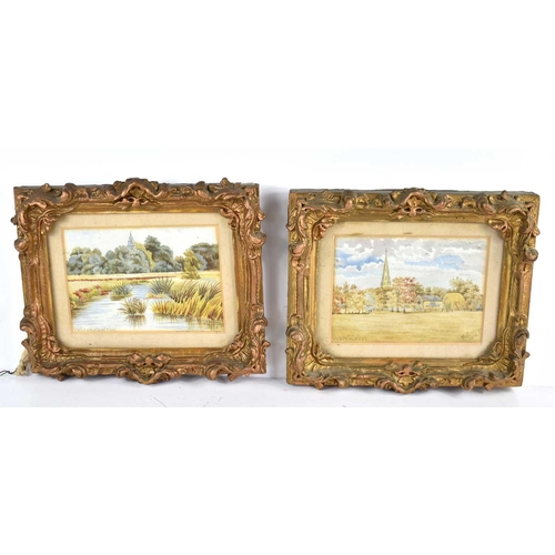 403 - E.Lilley (20th century) Two watercolours depicting Whittlesey and Waternewton, signed E.Lilley and d... 