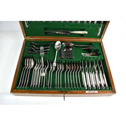 66 - A Garrard & Co.Ltd canteen of Regent Plate cutlery, six place settings, the fitted mahogany canteen ... 