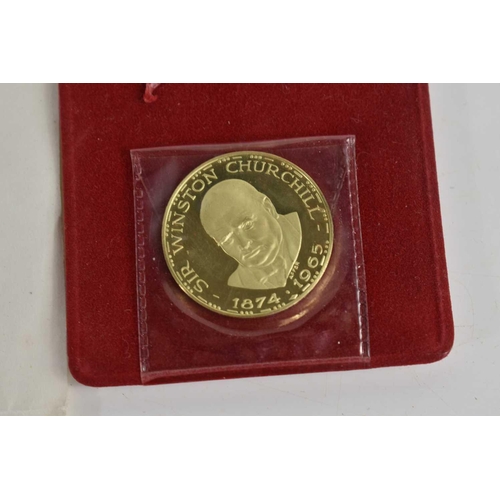 88 - Two 18ct gold Sir Winston Churchill Commemorative Medals, with certificates and reciept, total weigh... 