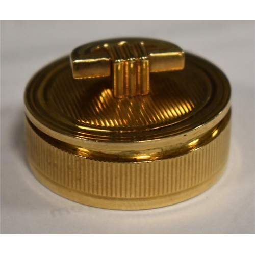 42 - A 9ct gold Cartier pill box, Art Deco period, in the original presentation case, 23g