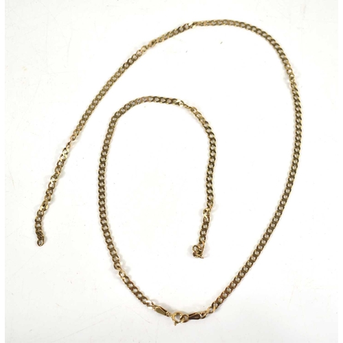 158 - An 8ct gold chain link necklace, 9.8g, a/f.