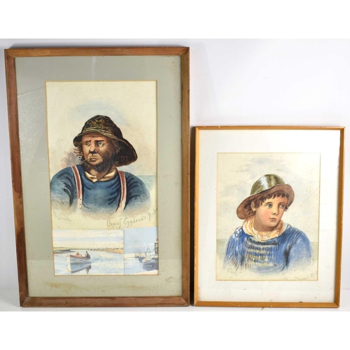 352 - CHARITY LOT: A late 19th / early 20th century watercolour of a sailor, titled 'One of Englands Bulwa... 