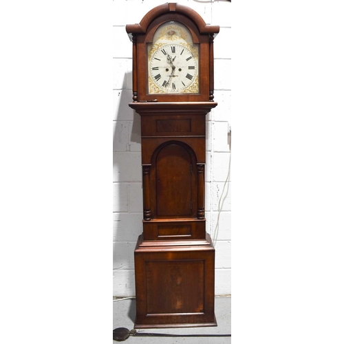 353 - CHARITY LOT: A 19th century longcase clock by E Wakefield of Gateshead, the painted dial of gilt scr... 