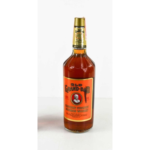 50 - A litre bottle of 1985 Old Grand-Dad Kentucky Straight Bourbon Whiskey, 86 proof.