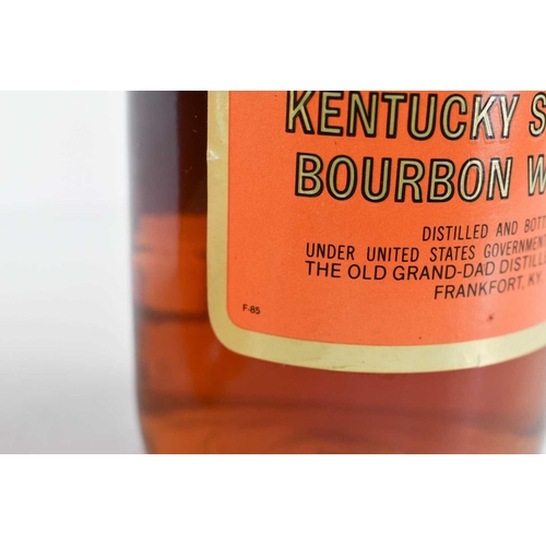 50 - A litre bottle of 1985 Old Grand-Dad Kentucky Straight Bourbon Whiskey, 86 proof.