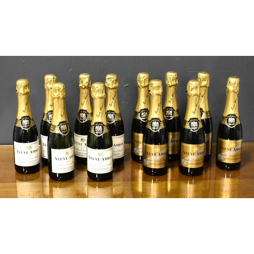 68a - A group of sparkling wines comprising six bottles of Veuve Amiot Saumur Brut and six bottles of Veuv... 