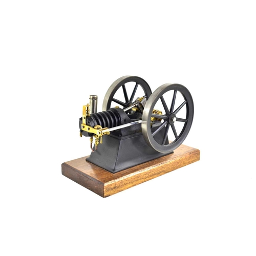 1 - A small twin flywheel open crank model stationary engine, 8.5 inches wide. Does not appear to be 100... 