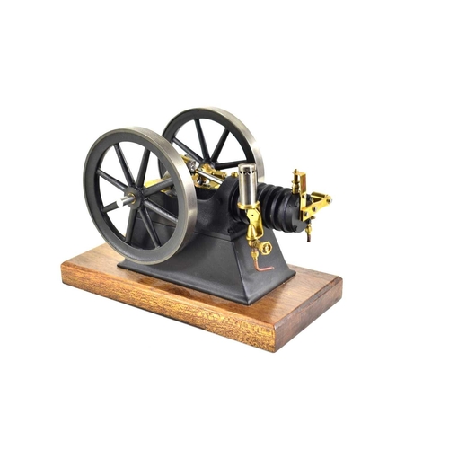 1 - A small twin flywheel open crank model stationary engine, 8.5 inches wide. Does not appear to be 100... 