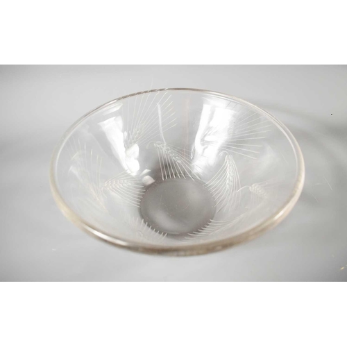 148 - A Rene Lalique glass 'Wheat' bowl, etched with wheat design, engraved signature to the base, 21cm di... 