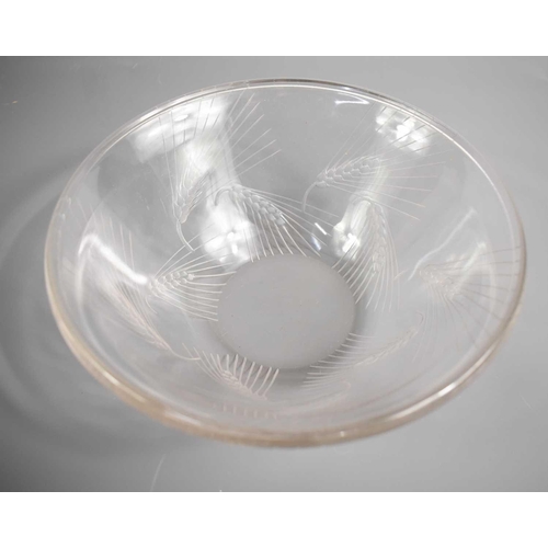 148 - A Rene Lalique glass 'Wheat' bowl, etched with wheat design, engraved signature to the base, 21cm di... 