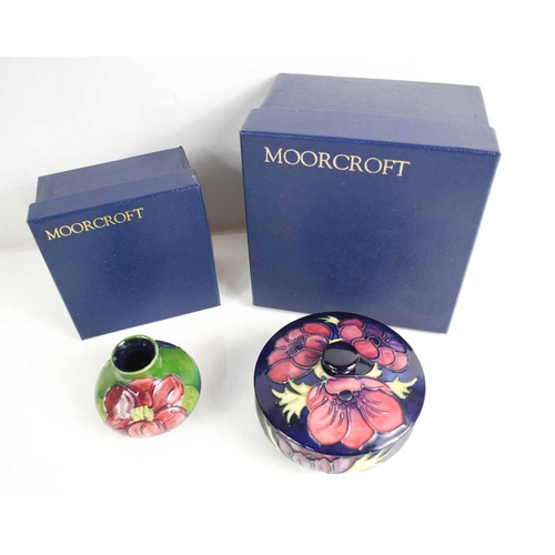 178 - A Moorcroft pottery jar & cover, limited edition 34/94 in the anemone pattern, together with a Moorc... 