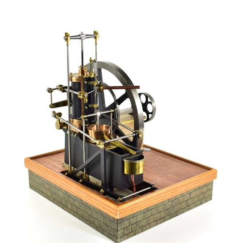 2 - A well engineered scratch built vertical driven water pump, single cylinder, flywheel driven, built ... 